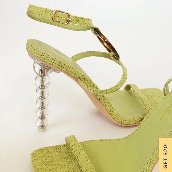 ✨green and tortoise ankle strap heels - Picture 4 of 6
